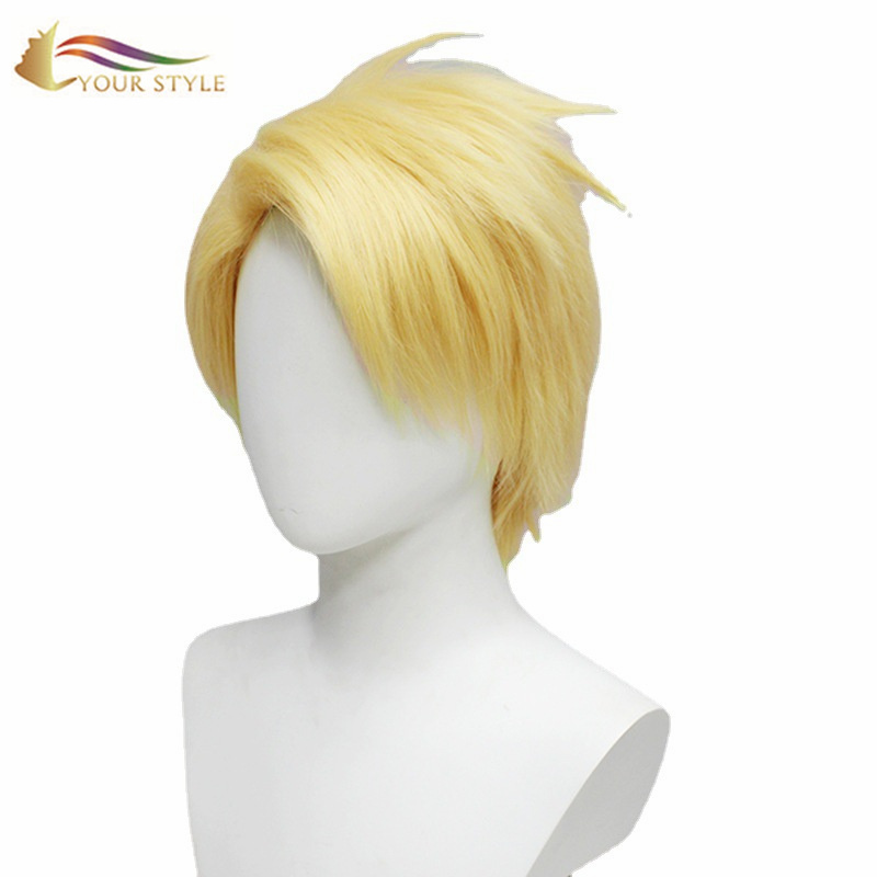 YOUR STYLE , Short Blonde Wigs Synthetic Cosplay Wigs Men Male Wig Party Wig Halloween Costume-YOUR STYLE, synthetic wigs synthetic hair extension