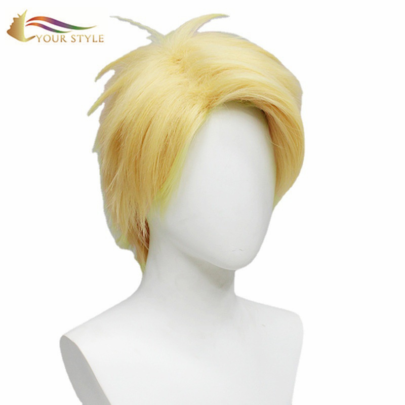 YOUR STYLE , Short Blonde Wigs Synthetic Cosplay Wigs Men Male Wig Party Wig Halloween Costume-YOUR STYLE, synthetic wigs synthetic hair extension