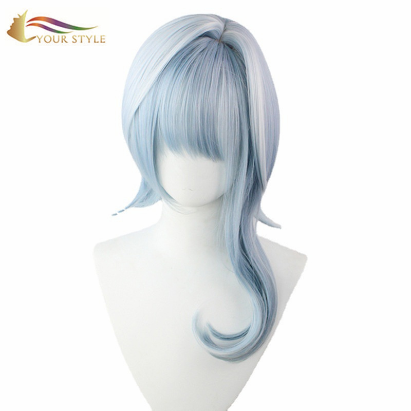 YOUR STYLE , Wig Suppliers In China Long Wavy Wig Light Blue Cosplay Wig Girl Female Wig-YOUR STYLE, synthetic wigs synthetic hair extension