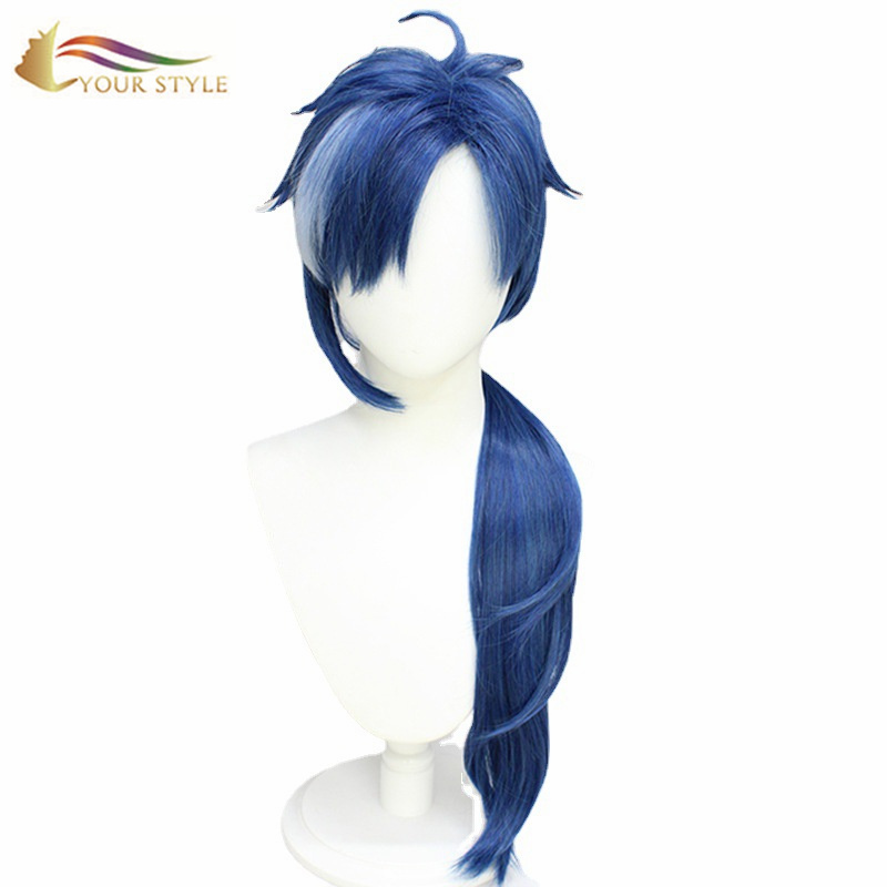 YOUR STYLE , Hot Hair Wig Suppliers Long Cosplay Wigs Dark Blue Synthetic Party Wig Halloween Costume-YOUR STYLE, synthetic wigs synthetic hair extension