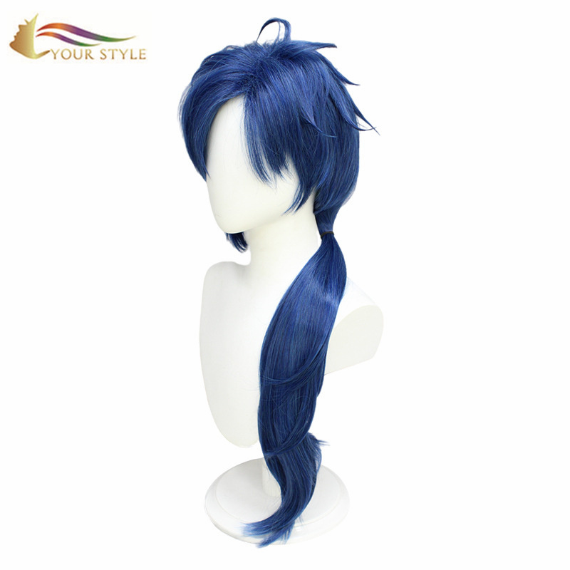 YOUR STYLE , Hot Hair Wig Suppliers Long Cosplay Wigs Dark Blue Synthetic Party Wig Halloween Costume-YOUR STYLE, synthetic wigs synthetic hair extension