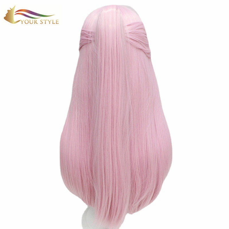 YOUR STYLE , Hair Vendor Wholesale Long Straight Wig Pink Party Wig Halloween Costume-YOUR STYLE, synthetic wigs synthetic hair extension