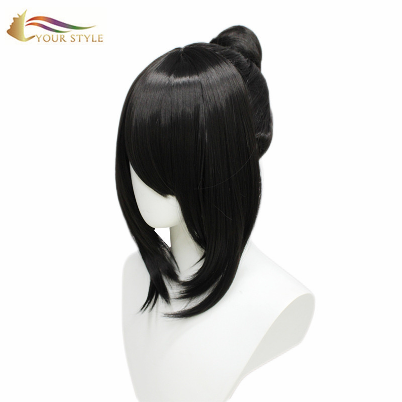 YOUR STYLE , Wholesale Synthetic Wig Vendors Short Black Cosplay Wig Party Wig Halloween Costume-YOUR STYLE, synthetic wigs synthetic hair extension