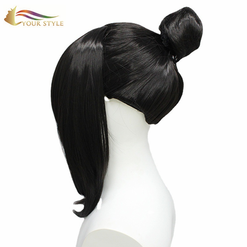 YOUR STYLE , Wholesale Synthetic Wig Vendors Short Black Cosplay Wig Party Wig Halloween Costume-YOUR STYLE, synthetic wigs synthetic hair extension