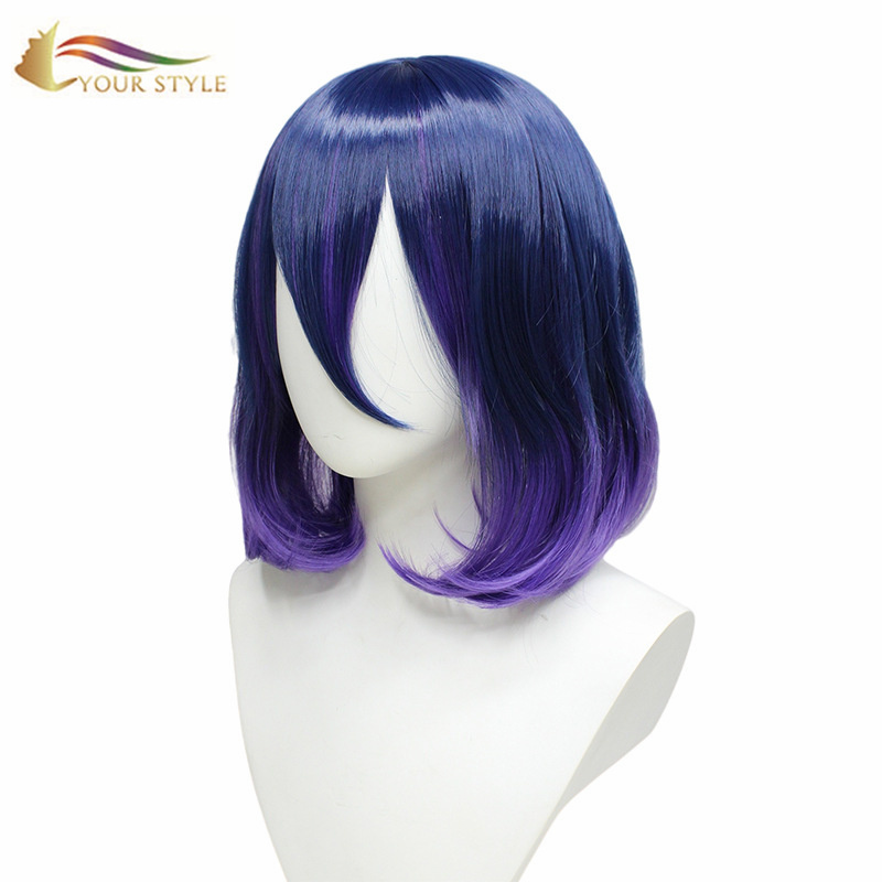 YOUR STYLE , Best Hair Wig Vendors Short BOB Wig Ombre Blue Purple Cosplay Wigs-YOUR STYLE, synthetic wigs synthetic hair extension