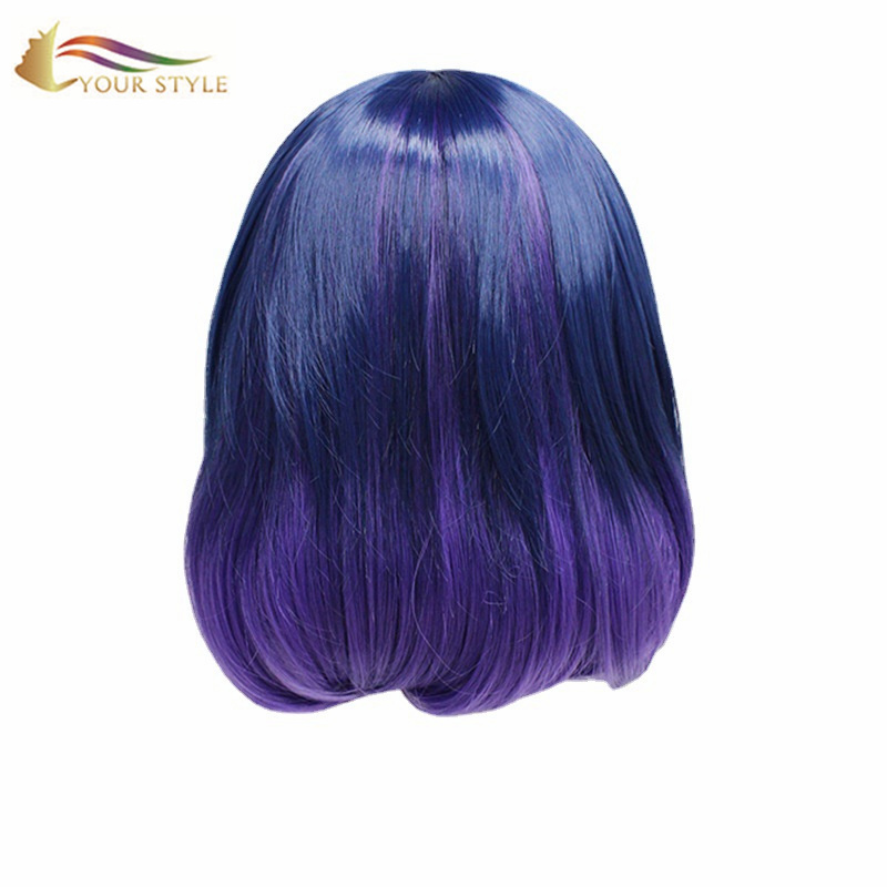 YOUR STYLE , Best Hair Wig Vendors Short BOB Wig Ombre Blue Purple Cosplay Wigs-YOUR STYLE, synthetic wigs synthetic hair extension