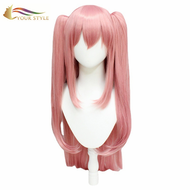 YOUR STYLE , Hot Hair Wig Suppliers Long Pink Cosplay Wigs Two Ponytails-YOUR STYLE, synthetic wigs synthetic hair extension