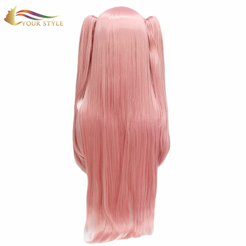 YOUR STYLE , Hot Hair Wig Suppliers Long Pink Cosplay Wigs Two Ponytails-YOUR STYLE, synthetic wigs synthetic hair extension