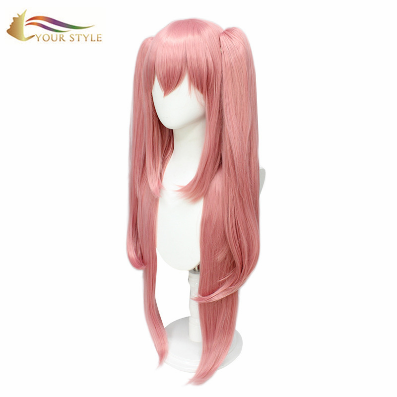 YOUR STYLE , Hot Hair Wig Suppliers Long Pink Cosplay Wigs Two Ponytails-YOUR STYLE, synthetic wigs synthetic hair extension